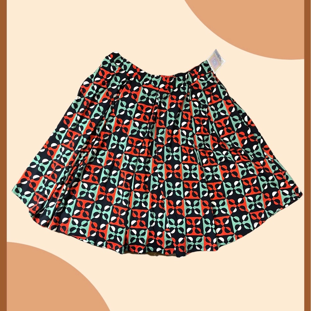 NWT NEW LuLaRoe Colorful Stretchable Skirt Red Black Green Size XL Knee Midi